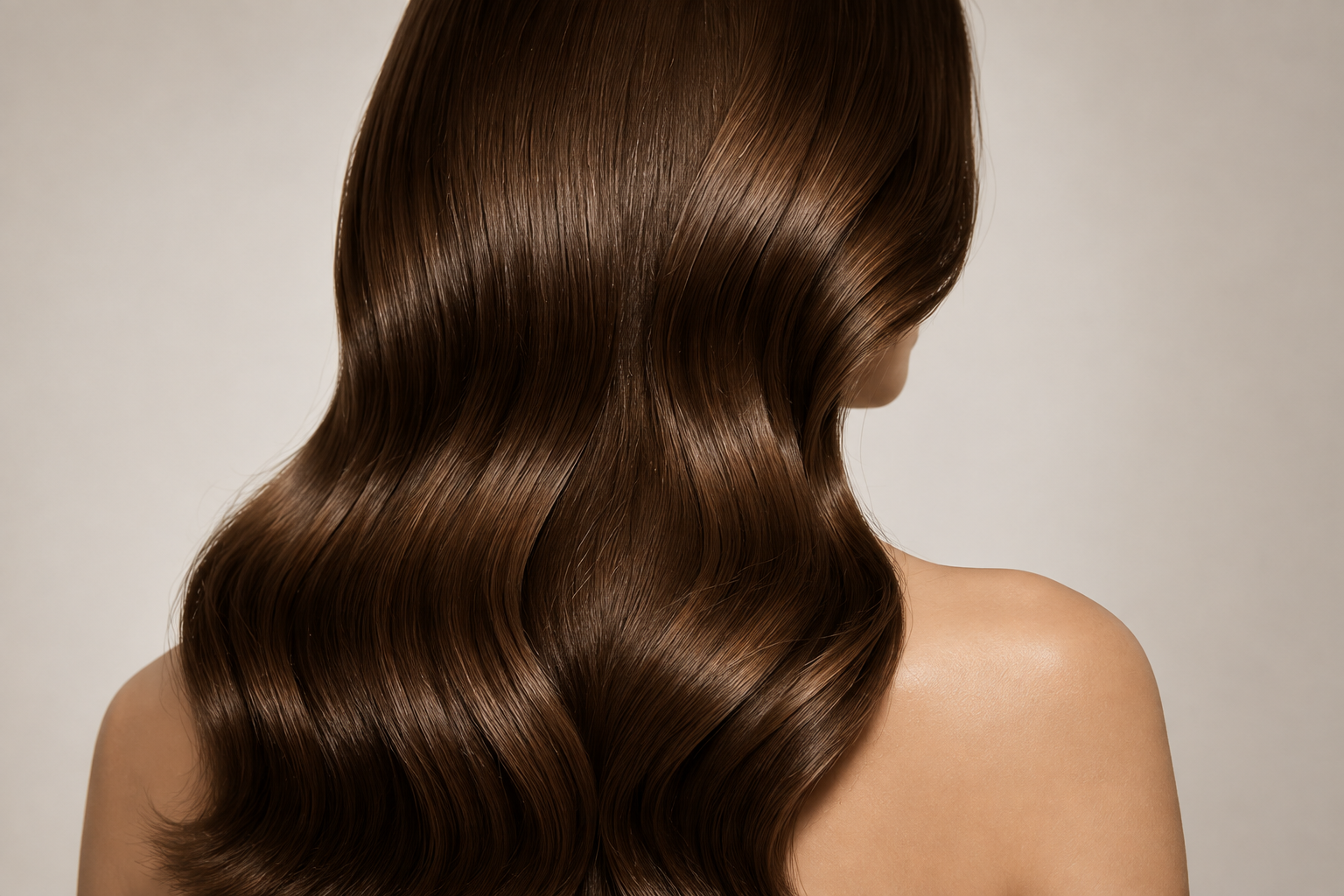 Woman with long, glossy, healthy hair